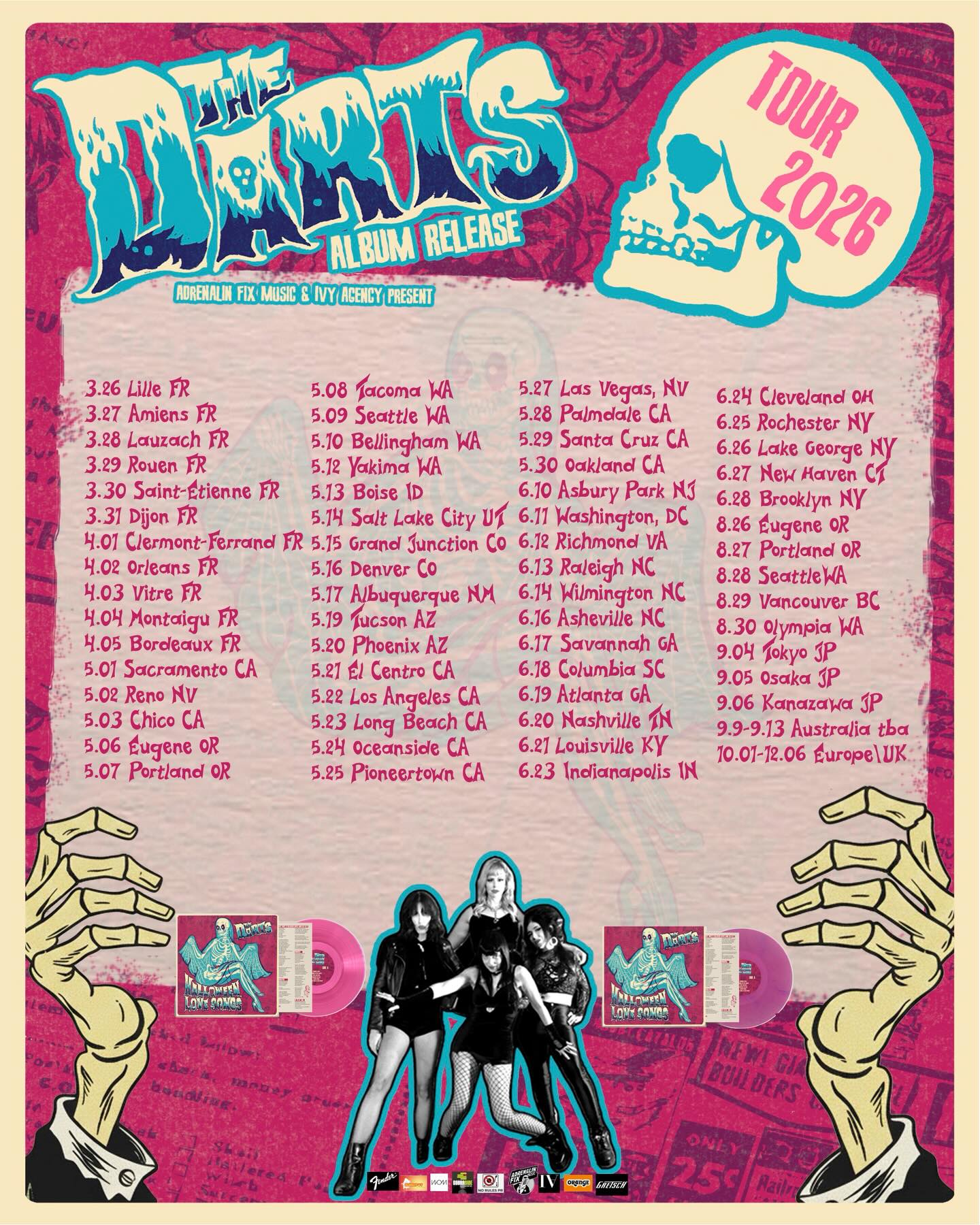 The Darts (U.S.) The Halloween Love Songs Tour Poster 2026